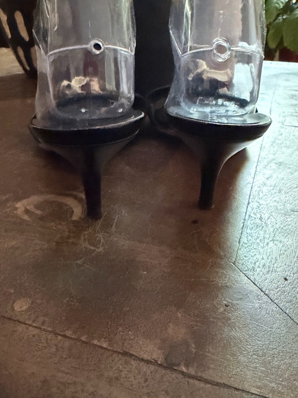 EUC Gucci Logo Mule Black Print Scarf Weave In The Strap Kitten Heel Size 9.5 - Picture 4 of 11